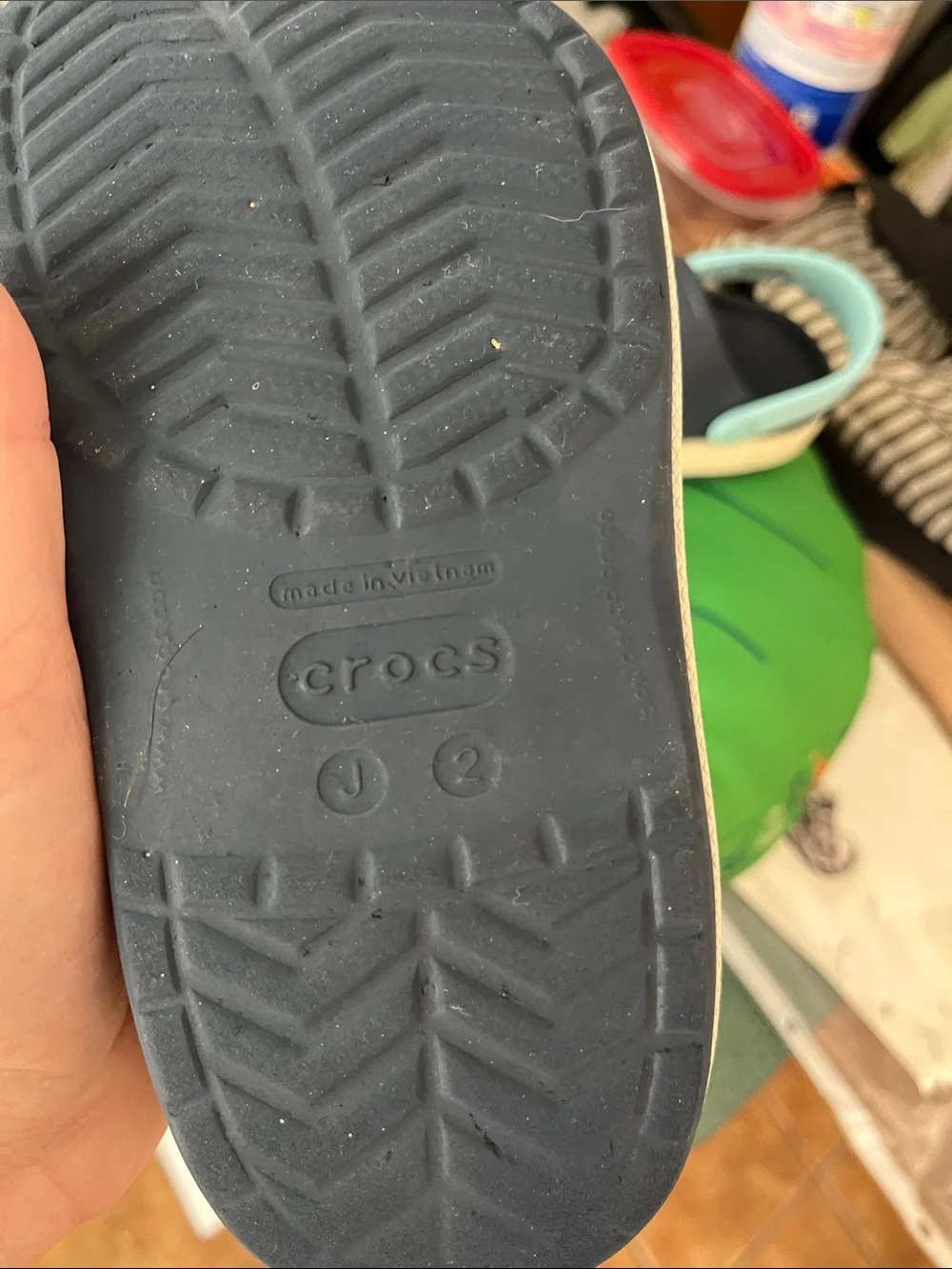 Crocs Kids Navy and Light Blue Clog Sandals Size J3